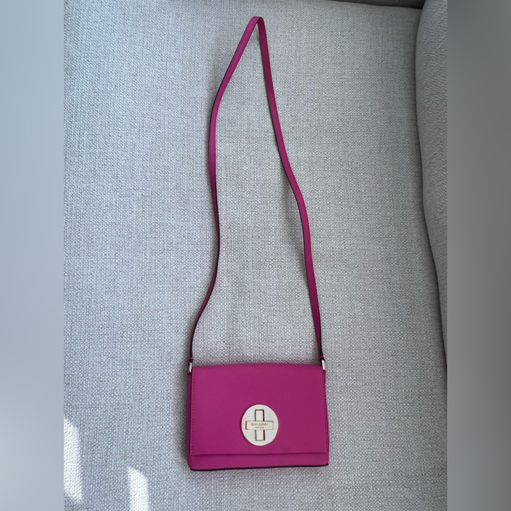Kate Spade Magenta Crossbody Bag with Gold Accent